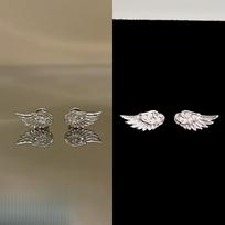 3/4 vnt. rinkinys Blizgantys angelo sparnų auskarai smeigtukai Moterims Vintage Pora Kūrybingi Prabangūs Kristaliniai Geometriniai Asmenybės Kryželių Auskarai Papuošalai A2 gray
