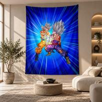 Decorative Tapestry,Dragon Ball Printed Wall Art, Lightweight Wall Hanging For Bedroom Background 100cmx150cm blue