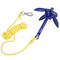 Durable Aluminum Foldable Inflatable Boat Canoe Kayak Anchor Rope Buckle Kit Accessory yellow