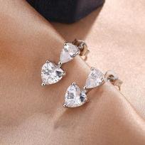 Fashionable Love Drop Shape Luxury Zircon Ladies Earrings-Valentine's Day Gift Jewelry-eye-catching Earrings balta