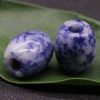 Natūralaus akmens Didelės skylutės agato karoliukai 16x18mm krištoliniai rožiniai kvarciniai agatai, sodalito palaidi karoliukai papuošalams gaminti „pasidaryk pats“ karoliai, apyrankės, priedai 1Pcs/16x18mm-Sodalite