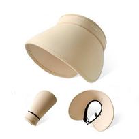 Summer Straw Hat Women Wide Brim Floppy Panama Hats Female Visor Cap Outdoor Foldable Beach Sun Capss šviesios chaki spalvos