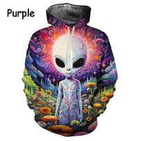 Naujas vyriškas džemperis su gobtuvu Hoodie Ateivis NSO 3D džemperis Madingas ilgomis rankovėmis Šaunus 3D spausdintas Patogus laisvas Madingas L black