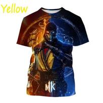 Vasaros Karštai Perkami Mortal Kombat Žaidimo 3D Spaudos Marškinėliai Trumpomis Rankovėmis Gatvės Stiliaus Šaunūs Vyriški Laisvalaikio Marškinėliai Marškinėliai Vyriška Gatvės Apranga S black