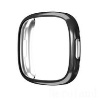 Visas apsauginis dėklas, skirtas Fitbit Versa 4 SmartWatch ekrano apsaugai Fitbit versa4 Priedai Rėmo dėklai Minkštas TPU karštas For Fitbit Versa 4 juoda