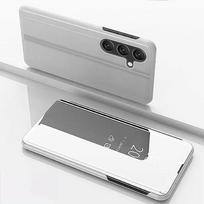 Atlenkiamas veidrodinis dėklas Samsung Galaxy A55 A16 A56 A36 A26 A35 A15 A25 5G stovas dėklai Samsung A54 A34 A14 A73 A53 A33 A13 dangtelis Galaxy A16 sidabras