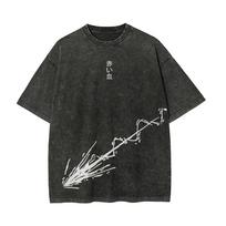 Anime Jujutsu Kaisen Choso Harajuku Retro skalbinti marškinėliai medvilniniai vyriški gatvės stiliaus didelio dydžio moteriški trumparankoviai unisex viršus M black