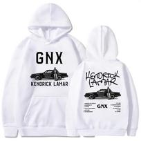 GNX Albumų Spausdinimas Džemperiai Kendrick Lamar Reperis Roko Stilius Džemperiai Unisex Gatvės Drabužiai Ilgomis Rankovėmis Su Gaubtu Vyrams M white