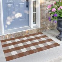 Christmas Outdoor Mat - Red & White Striped Doormat Rubber Backing for Front Porch & Farmhouse Decor, Christmas Decorations, Best For Christmas 30*40cm gray