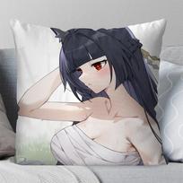 Hoshimi Miyabi Animated Game Zenless Zone Zero Pillow Case Square PillowBedroomSofa LeisureCar Living Room Home Decoration 40X40 16x16Inch black