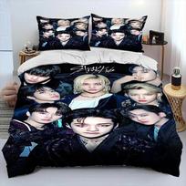 3D Stray Kids Kpop Dainininkas Žvaigždė Patalių Komplektas, Antklodės Užvalkalas Lovos Komplektas Antklodės Užvalkalas Pagalvės Užvalkalas, Karališko Dydžio Karalienės Dydžio Viengulis Dydis Berniukams Mergaitėms Suaugusiems 70x133cm 3pcs