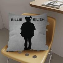 B-Billie E-Eilish Hot Singer pillow cover sofa cushion cover home room decoration children gift 30cmx30cm beige
