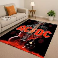 3D A ACDC Roko Grupė Brian Muzika Animacinis Gyvenamojo Kambario Neslystantis Kilimas Minkštas Kilimas Miegamojo Žaidimų Kambario Sofos,Namų Dekoras Durų Kilimėlis 80cm x 120cm