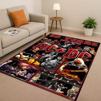 3D A ACDC Roko Grupė Brian Muzika Animacinis Gyvenamojo Kambario Neslystantis Kilimas Minkštas Kilimas Miegamojo Žaidimų Kambario Sofos,Namų Dekoras Durų Kilimėlis 60cm x 90cm
