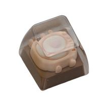Clear Cover Keycaps for Mechanical Keyboards Retro Television and Sunny Theme Resin Keycaps beige