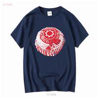 Tunnocks Tea Cake Pop Art baltas ir raudonas dizainas Marškinėliai ilgomis arba trumpomis rankovėmis vintažiniai Išskalbti dizainerio drabužiai Patogūs L black