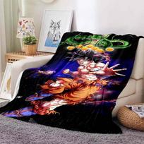 Dragon Ball anime spaudinio pledas, šiltas ir patogus flanelės pledas, tinkamas miegamiesiems, sofoms, lovoms, kėdėms, iškyloms ir 75x90cm