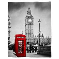 Londonas Didžioji Britanija Big Benas Vėliava Mesti pledas Šiltas mikropluošto pledas Flanelinis pledas Miegamojo dekoras Pledai lovai sofai Dovana 75x90cm gray