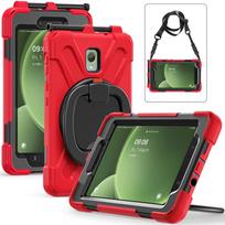 360 laipsnių besisukantis dėklas vaikams, universalus Samsung Galaxy Tab Active 5 3 SM-X300 X306B SM-T570 575 8 colių, su apsauginiu stoveliu ir peties dirželiu Active3 SM-T570 T575 raudona