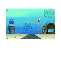 1 VNT. SpongeBob SquarePants Bikini Bottom Vėliavėlės Banderolės Keturių skylių Vėliava Poliesteris Lauko Dekoras Kambario Estetika 150x100cm(60x40in)