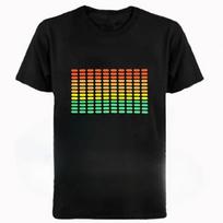 Ekvalaizerio šviesos mirksi muzika Smagus grafinis spaudinys mada Atsitiktinis stilius Vasara Vyrai moterys universalus apvalus kaklas trumpomis rankovėmis T-shirt L juoda