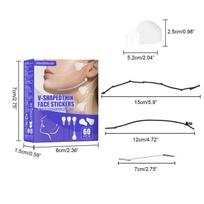 60pc/pack Face Lift Tape Invisible High Elasticity V-shape Lift Sticker Patch For Lifting Tighten Face Neck Chin Eye Facial Skin beige