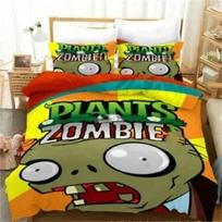 Plants Vs ZombieBedding Sets Zombie US/Europe/UK Size Quilt Cartoon Bed Cover Duvet Cover Pillow Case 2-3Pieces Sets Adult Boys 135x200cm black