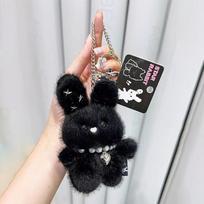Šauni saldi žvaigždutės zuikio pliušinė raktų pakabukė Korėjietiško stiliaus lėlės pakabukas Mielas mielas Kawaii Kūrybiška dovana mergaitėms vaikams Gimtadienio dovana gray