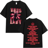 Reperė Theodora BOSS Lady Albumo Turo Marškinėliai Unisex Moteriški Drabužiai Hip Hop Mados Marškinėliai Laisvalaikio Medvilniniai Patogūs Per dydį Marškinėliai M brown