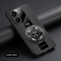 Dėklas Xiaomi POCO X8 Pro Max X8Pro Redmi Turbo 5 5Max Magnetinis Laikiklis Prabangus Odinis Telefono Dangtelis Žiedas Korpusas Silikoninis Bamperis For Redmi Turbo 5 matinė juoda spalva