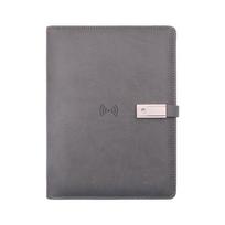 A5 bevielio įkrovimo užrašinė: Verslo planuoklis ir susitikimų užrašų tvarkyklė 8000mAh + Wireless Charging + 8GB pilka