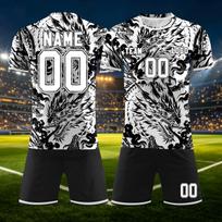 Customizable Two Piece Sports Jersey Set with Short Sleeve Top and Shorts Pattern Breathable Fabric Team Uniform 26 juoda
