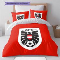 Austrijos nacionalinės futbolo rinktinės logotipas Raštas Patalynė Namų dekoracija Gimtadienio dovana (1 * antklodės užvalkalas + 2 * pagalvės užvalkalai, be šerdies),gerbėjų atributika. 140x200cm