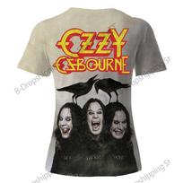 Vintažinis Sunkiojo Metalo Roko Grupės Ozzy Osbourne 3D Spausdinimo Marškinėliai Vyrams Moterims Mados Hip Hop Trumpomis Rankovėmis Viršutiniai Marškinėliai Ypač Dideli Marškinėliai 5XL black