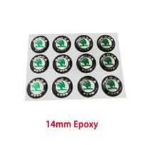 10 vnt. 14 mm automobilio nuotolinio rakto lipdukas emblema Skoda Octavia Kodiaq Fabia Superb Rapid Kamiq Karoq Derivati Yeti Enyaq A7 white