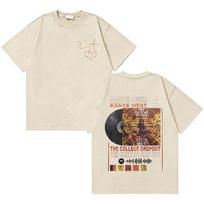 Rapper Kanye West My Beautiful Dark Twisted Fantasy Vintage Washed Tshirt Unisex WoUnisex Summer Hip Hop High Quality Cotton T Shirts 2XL white