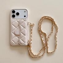Prabangus rankinė-piniginė per petį su dėklu telefonui ir kortelių laikikliu, odiniu dirželiu per petį, skirtas iPhone 13 14 15 16 17 Pro Max (Nr ) iPhone17 Pro Max balta