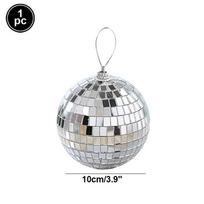 2-10cm Mirror Disco Ball 70s Party Decorations Reflective Hanging Ornaments for Birthday Party Cake Decoration Wedding Supplies gray