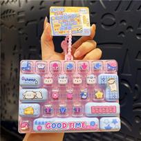 Saldi spalva Keycap Raktų pakabukas Mielas animacinis 26 klavišų Aecompression Klaviatūros žaislas Raktų pakabukai Fidgets Keycap Clicker Krepšio pakabukas