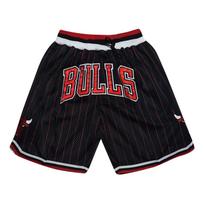 Bulls Retro Siuvinėti Raišteliais Trumpinti Krepšinio Šortai Treniruotėms L black