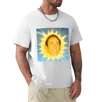 Nicolas Cage Sun T-shirt blacks graphics plain t shirts men L gray