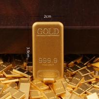 Mini Gold Bars Decorative Frame: Realistic Alloy Gold Bricks with Wealth-Attracting Ornaments and Small Accessories brown
