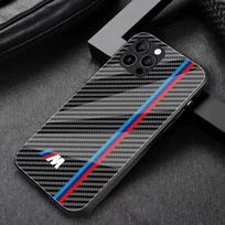 Naujas anglies pluošto BMW logotipas telefono dėklas iPhone 16 Pro 11 12 13 14 Pro 15 Pro Max 7 8 Plus XR XS MAX minkštu kraštu dangtelio lipdukas for iPhone 12ProMax-1