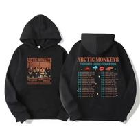 Vyriškas Retro Rock Arctic Monkeys Hoodie Muzikinio Albumo Rašto Spaudinys Hip Hop Stiliaus Ypač Dydžio Vintage Su Gobtuvu Džemperis M black