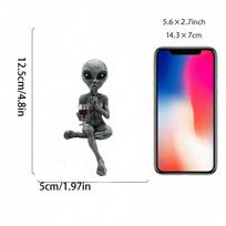 Beer Drinking Alien Invasion 'Party Alien' Male Hang Loose Beer Drinking Ledge Lounger Funny Home Garden Statue For Adults Desk