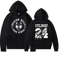 Paauglių vilkas Stiles Stilinski 24 Hoodis Mccall 11 Madingas spaudinys Streetwear Vyrai Moterys Sportiniai džemperiai Hoodis Harajuku Drabužiai S juoda