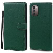 Dėl Nokia G21 dėklo Nokia G11 piniginė odinis atverčiamas dangtelis Dėl Nokia G21 dėklo G11 telefono dėklas Knygos dangtelis Coque Fundas Buferis For Nokia G21 (G11) tamsiai žalia spalva