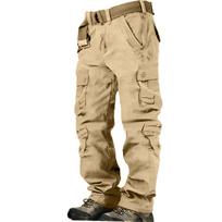 Vyriški kombinezonai su raišteliu daugiakišenės laisvalaikio kelnės žygiams skirtos kelnės medvilninės ruoželinės kelnės XXXXXL beige
