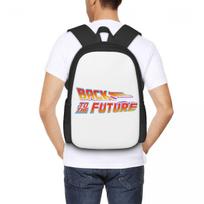 Back To The Future Movie Logo Student Backpack School Bag Hiking Travel Daypack for Boys Girls Fashion Bookbag Shoulder Bags One Size black