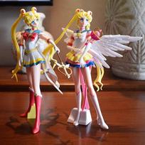 Sailor Moon Anime figūrėlių rinkinys 23cm Meiou Setsuna Kaiou Michiru Haruka Tomoe Hotaru Blizgučiai ir Glamūras Veiksmo figūrėlės Žaislas Dovana